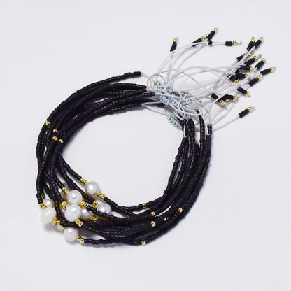 Freshwater pearl and bead pull-through bracelet - 10pk - SSYB5703