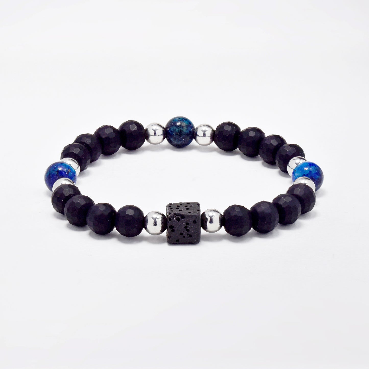 Natural stone and lava rock stretch bracelet - SSYB5790