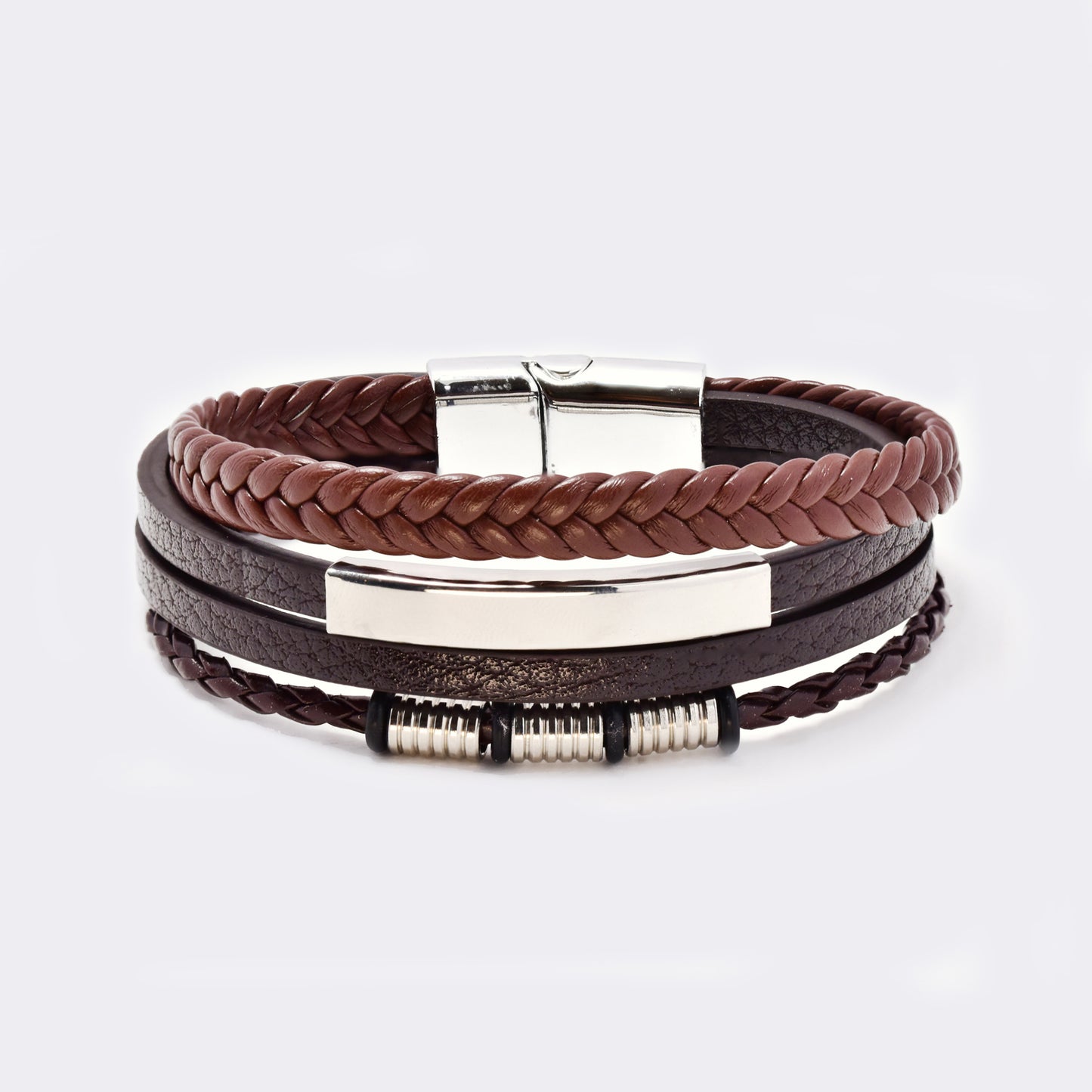Steel and leather bracelet - SSYB5819
