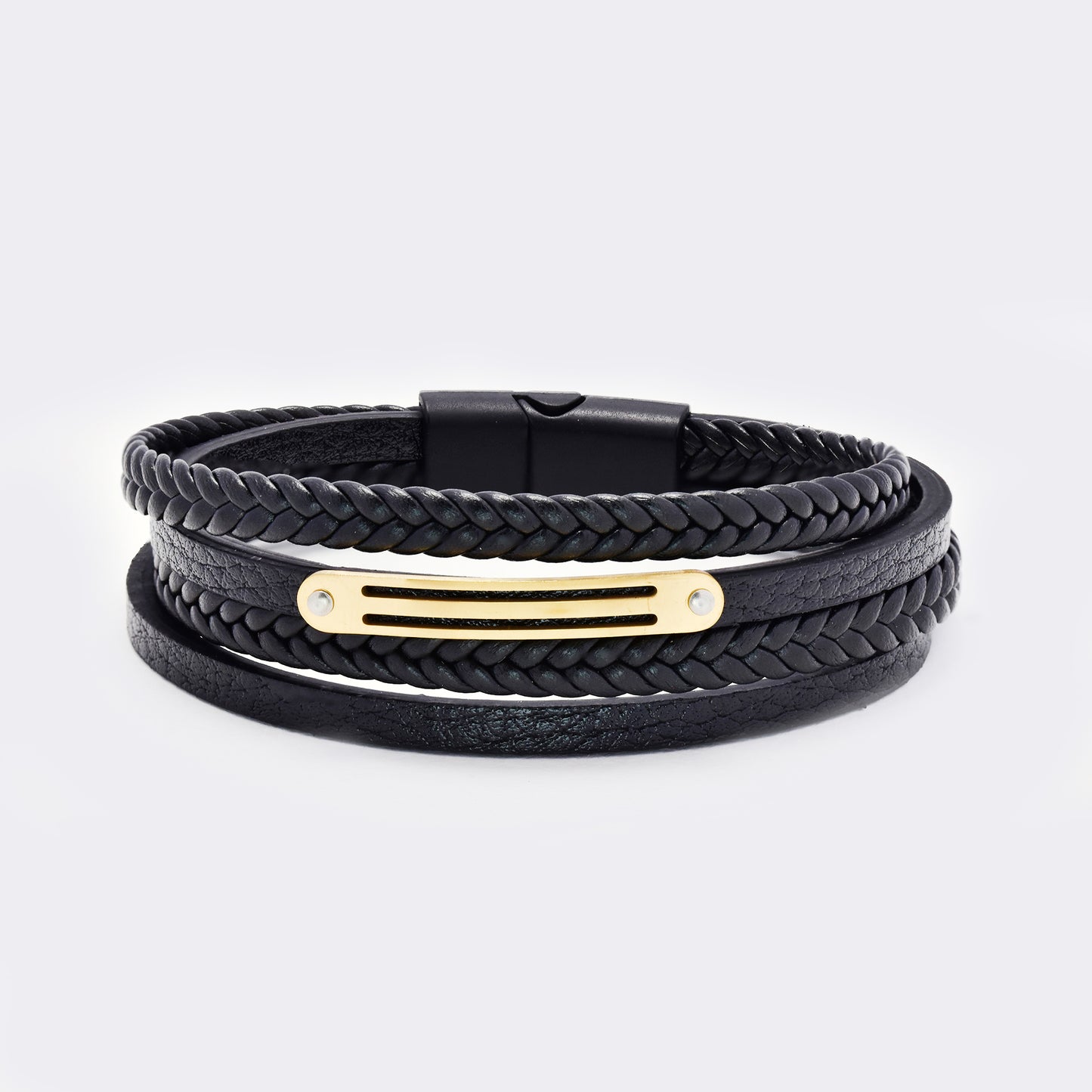 Steel and leather bracelet - SSYB5823