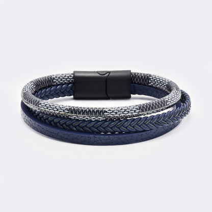 Steel and leather bracelet - SSYB5828