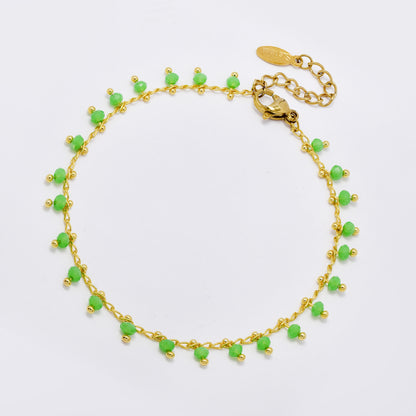 Steel 17cm + 5cm bead charm bracelet - SSYB5863