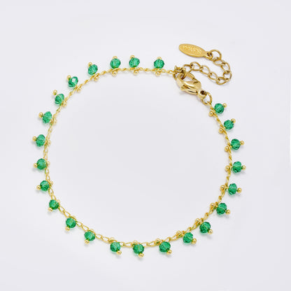 Steel 17cm + 5cm bead charm bracelet - SSYB5863