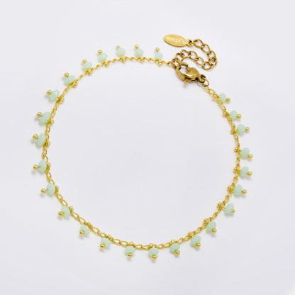 Steel 17cm + 5cm bead charm bracelet - SSYB5863