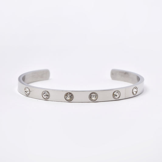 SSYB5893 - 6mm Stainless steel crystal cuff