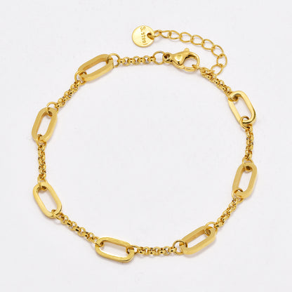 SSYB6045 - St Steel 18cm oval link bracelet