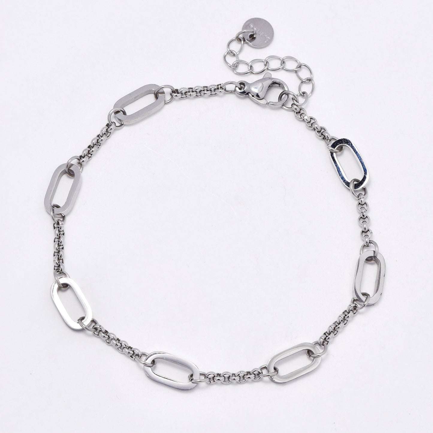 SSYB6045 - St Steel 18cm oval link bracelet