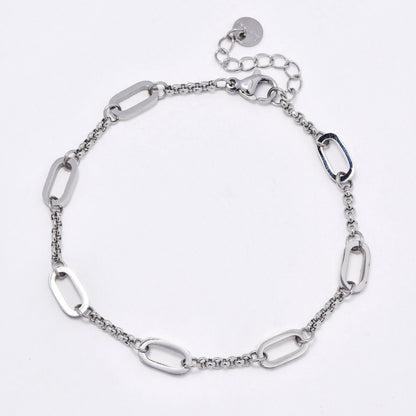 SSYB6045 - St Steel 18cm oval link bracelet