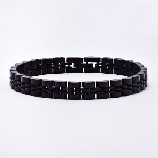 SSYB6100 - St Steel 21cm x 8mm  watchband bracelet