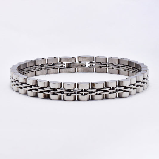 SSYB6100 - St Steel 21cm x 10mm  watchband bracelet