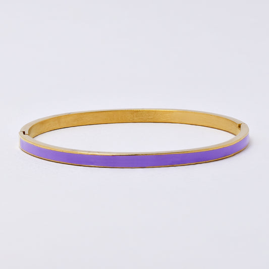 SSYB6276 - St Steel 65mm x 55mm x 4mm hinged bangle with enamel colour