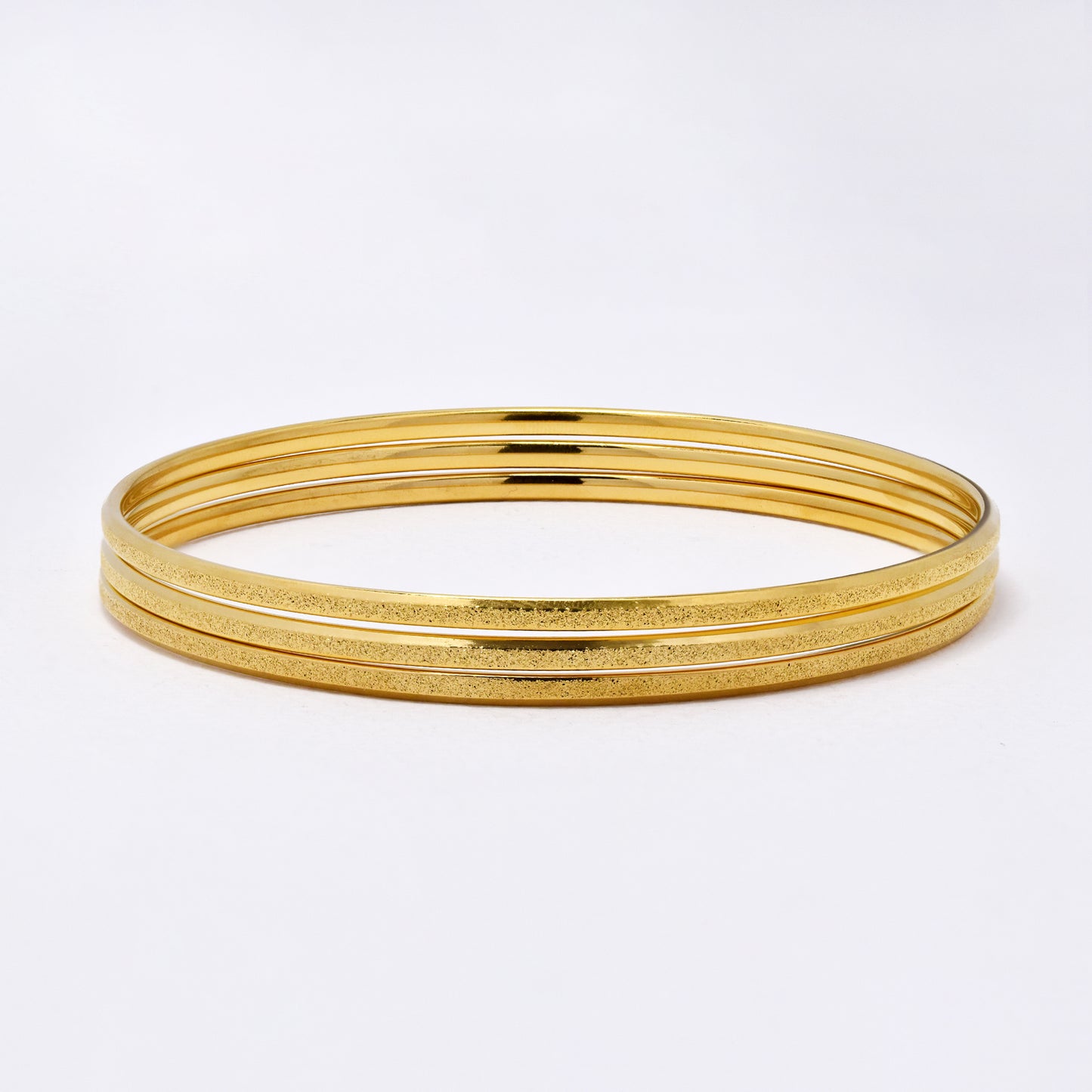 SSYB6283 - St Steel 72mm x 2.5mm 3 piece glitter bangle set