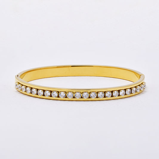 SSYB6295 - St Steel 60mm x 55mm x 6mm hinged CZ bangle