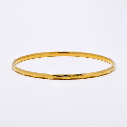 SSYB6296 - St Steel 64mm x  3mm facet bangle