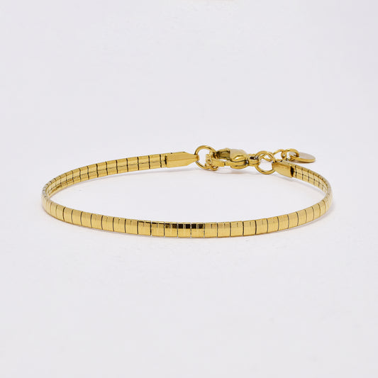 SSYB6424 - St Steel 18cm + 3cm x 3mm flex bracelet