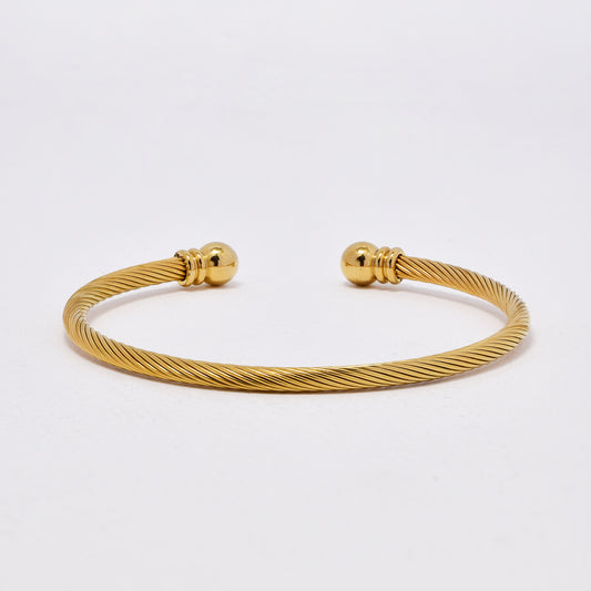SSYB6425 - St Steel 53mm x  3mm flexi wire bangle
