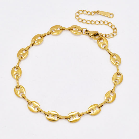 SSYB6493 - St Steel 17cm + 5cm x 6mm gucci link bracelet