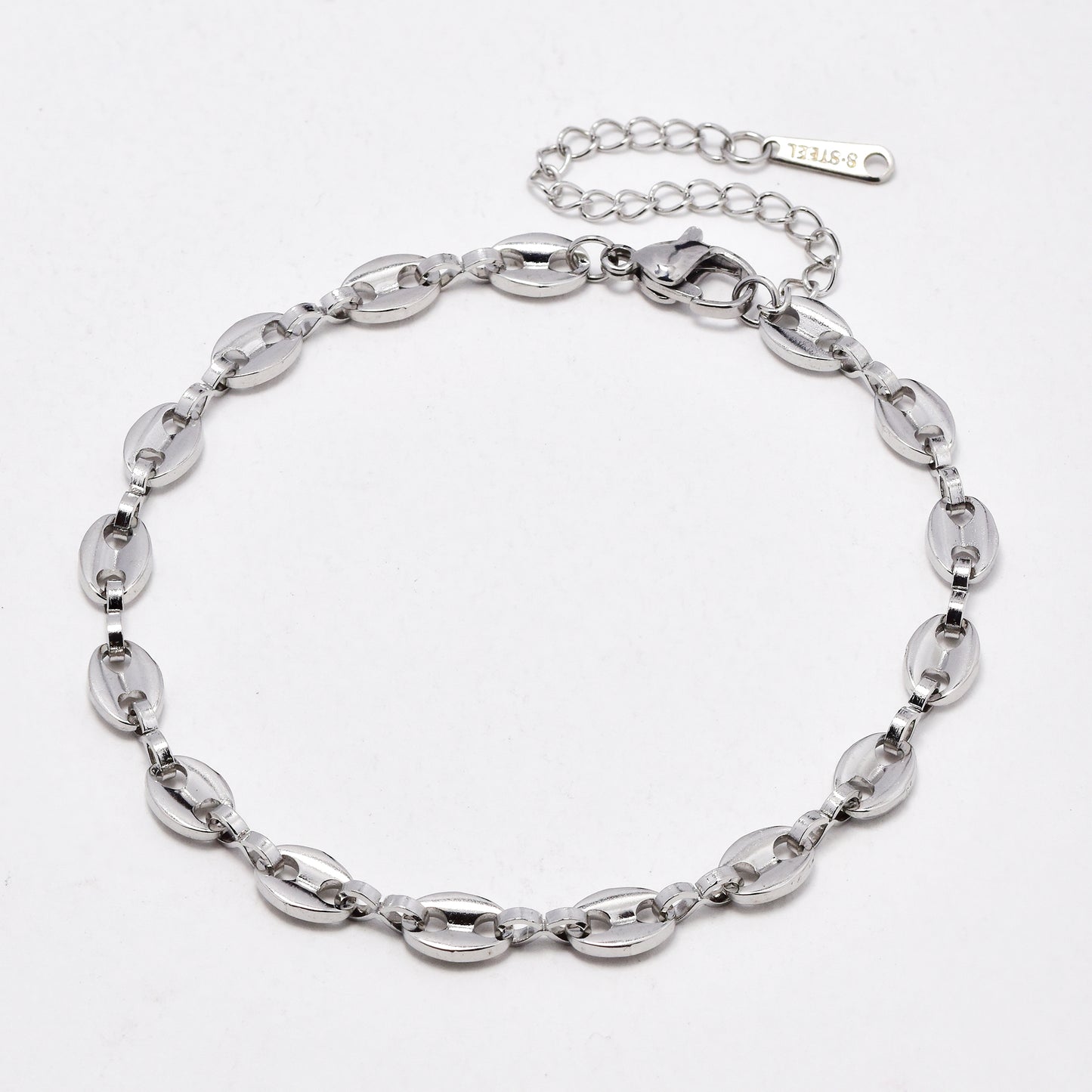 SSYB6500 - St Steel 20cm + 5cm x 4mm gucci link bracelet