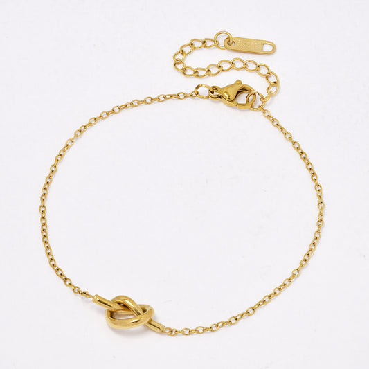 SSYB6545 - St Steel 18cm + 4.5cm single knot bracelet