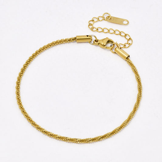 SSYB6549 - St Steel 17cm + 4.5cm x 2.5mm fancy link bracelet