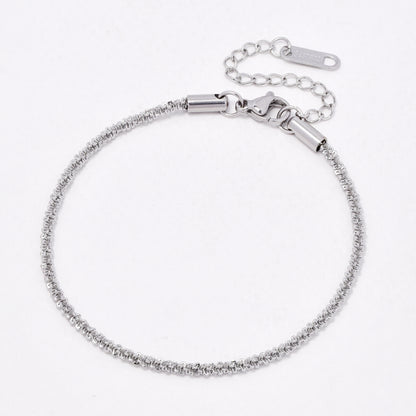 SSYB6549 - St Steel 17cm + 4.5cm x 2.5mm fancy link bracelet