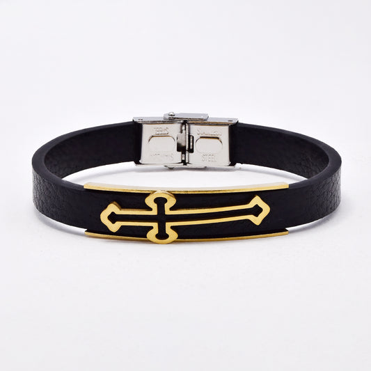 SSYB6563 - St Steel 21cm cross bracelet