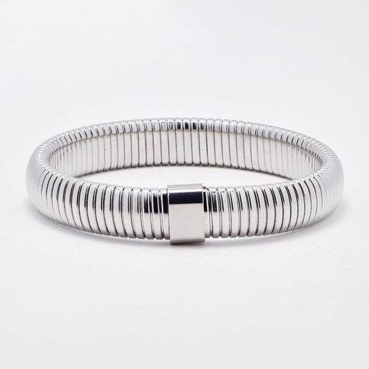 SSYB6569 - St Steel 10mm wide 10mm flexi bracelet