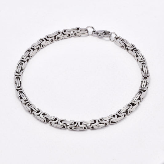 SSYB6571 - St Steel 22cm x 4mm fancy link bracelet