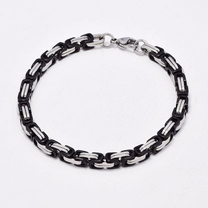 SSYB6572 - St Steel 22cm x 5.5mm fancy link bracelet