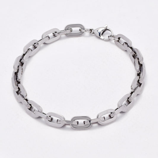 SSYB6577 - St Steel 21.5mm x 7mm oval link bracelet