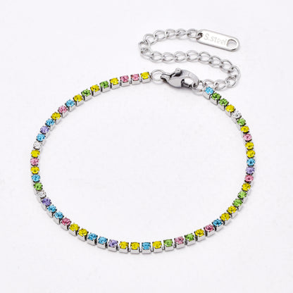 SSYB6623 - St Steel 16.5cm + 5cm x 2mm tennis bracelet