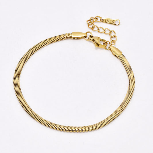SSYB6764 - Steel 17cm + 3cm x 3mm snake bracelet