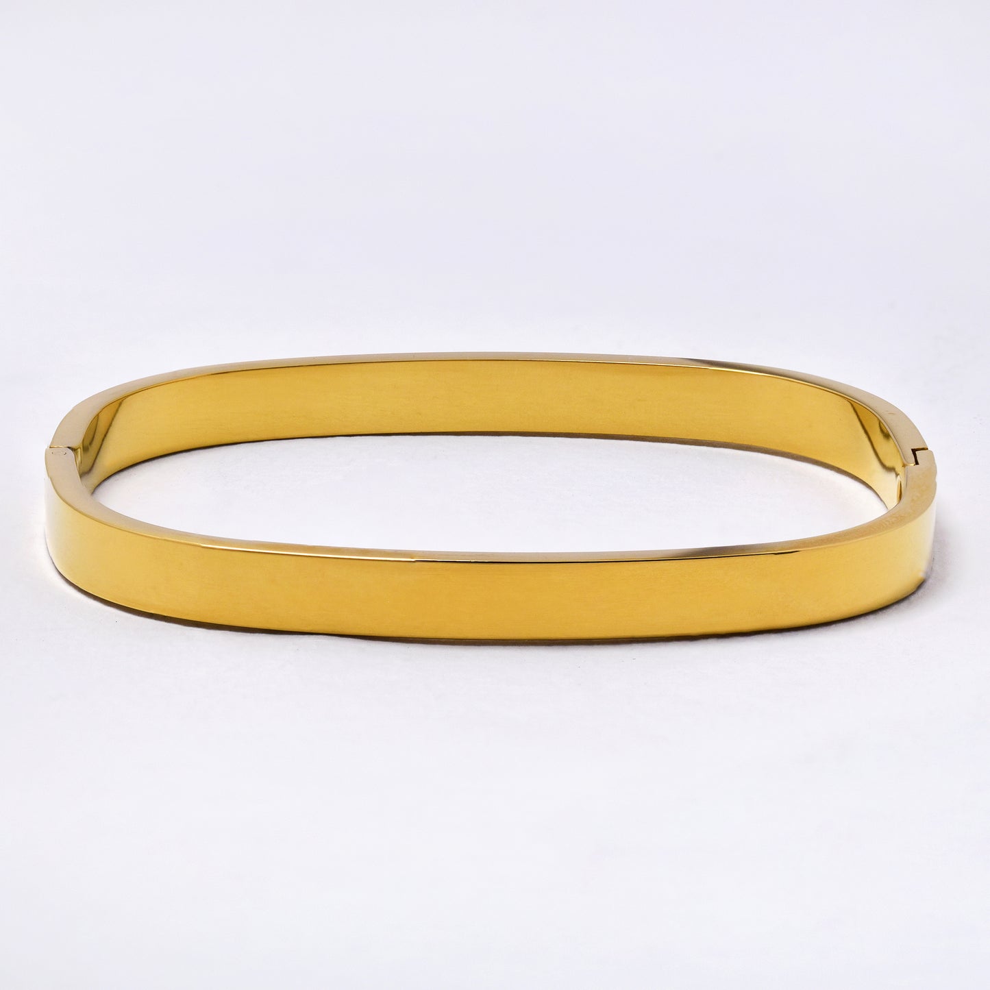 SSYB6791 - Steel 61mm x 50mm x 6mm rounded rectangular hinged bangle
