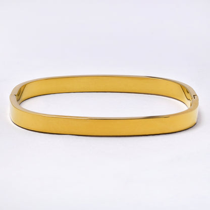 SSYB6791 - Steel 61mm x 50mm x 6mm rounded rectangular hinged bangle