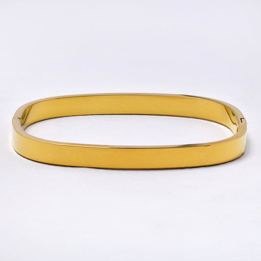 SSYB6791 - Steel 61mm x 50mm x 6mm rounded rectangular hinged bangle