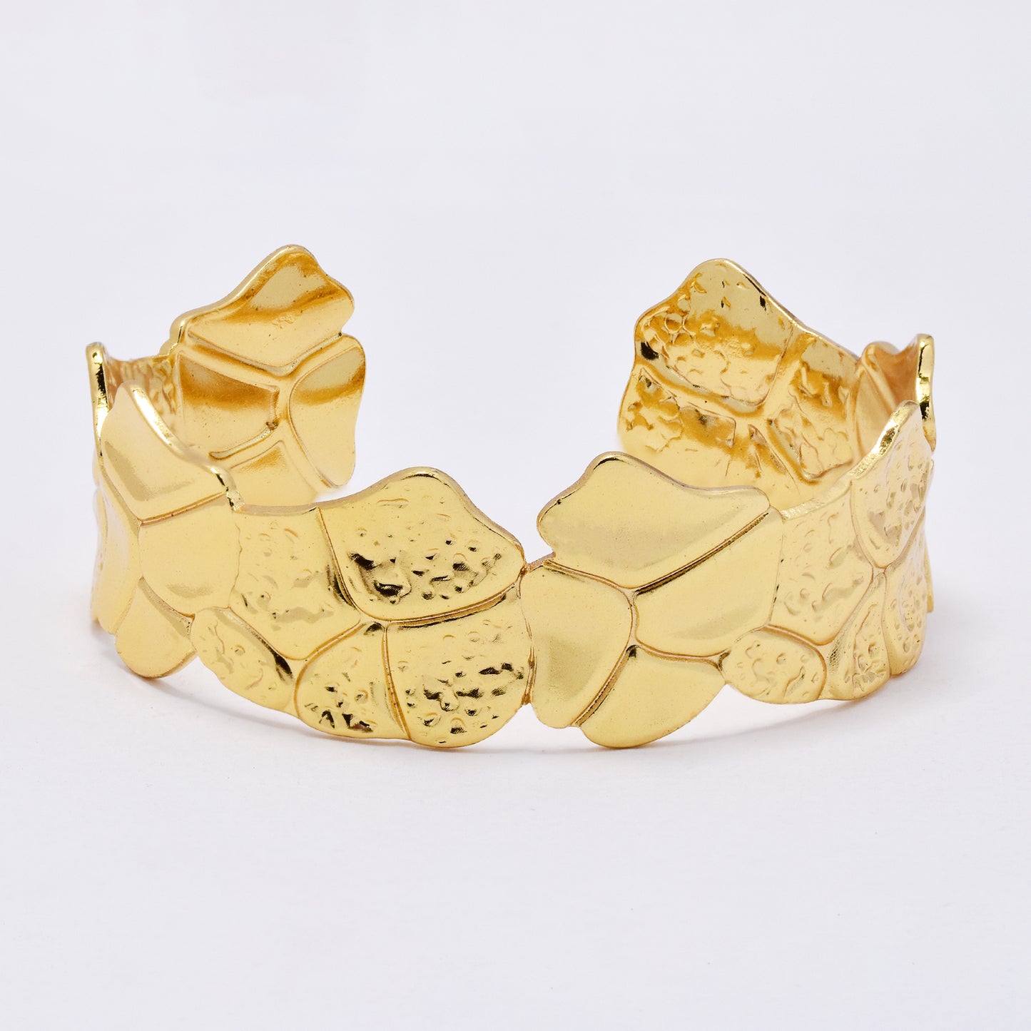SSYB6843 - Steel flower cuff bangle