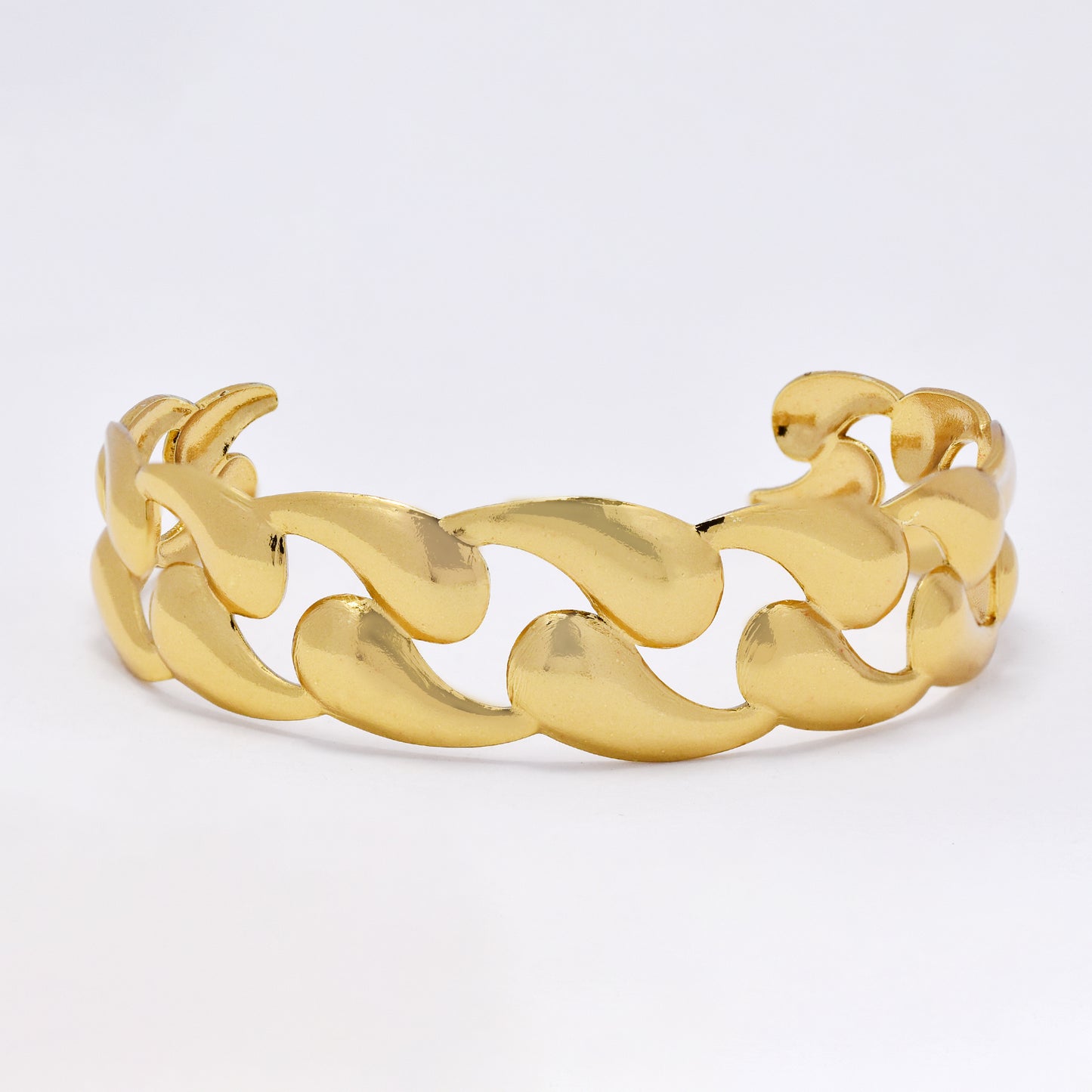 SSYB6848 - Steel teardrop cuff bangle