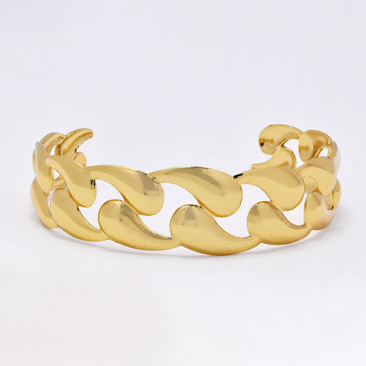 SSYB6848 - Steel teardrop cuff bangle