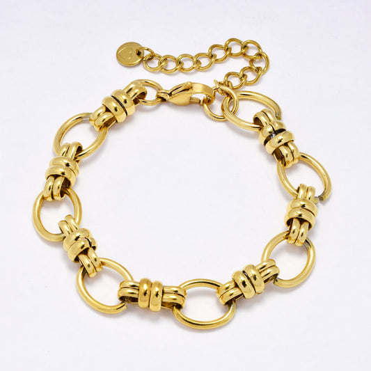 SSYB6976 - Steel 20cm + 5cm x 12.2mm chunky oval link bracelet