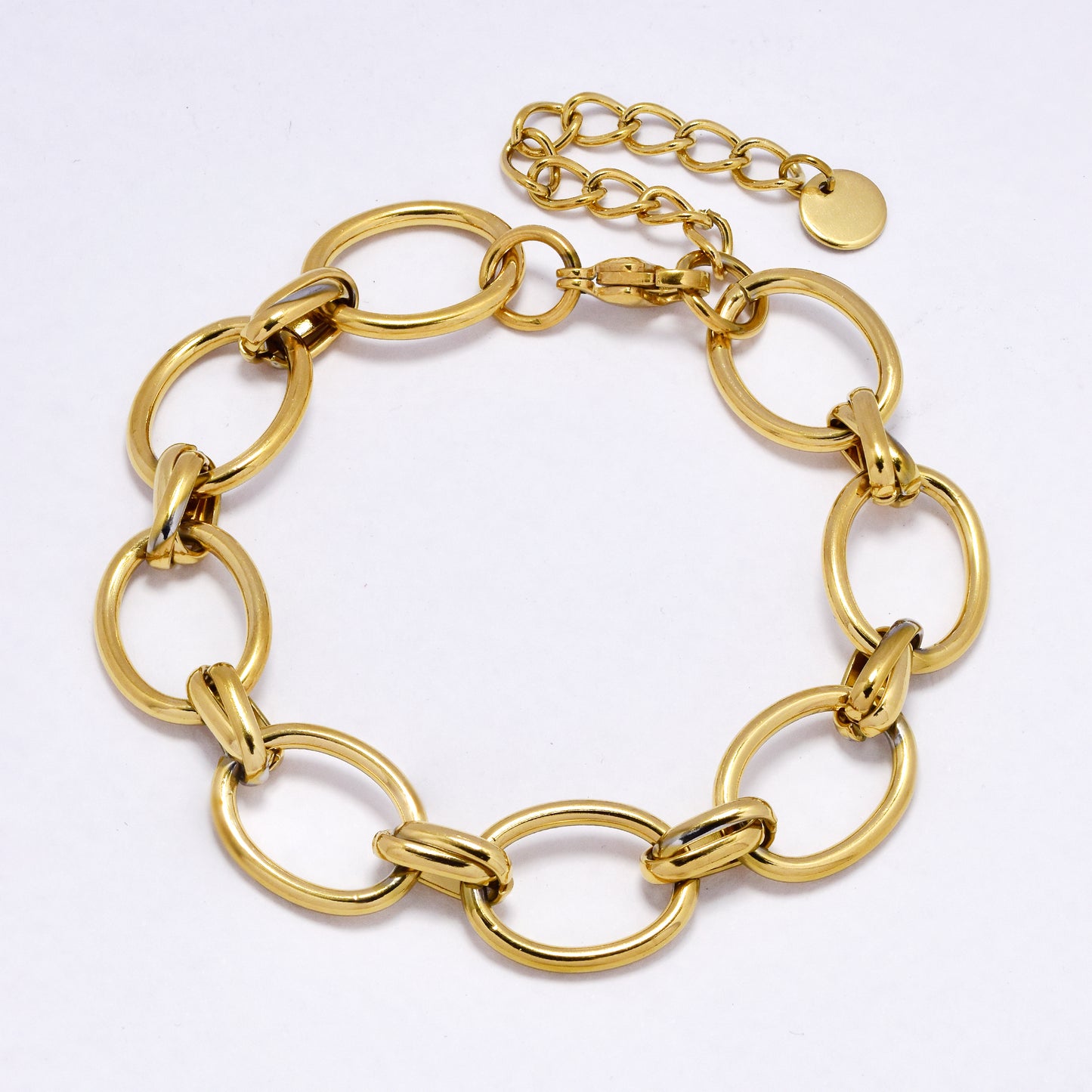 SSYB6978 - 19.5cm + 5cm x 14.5mm wide oval link bracelet