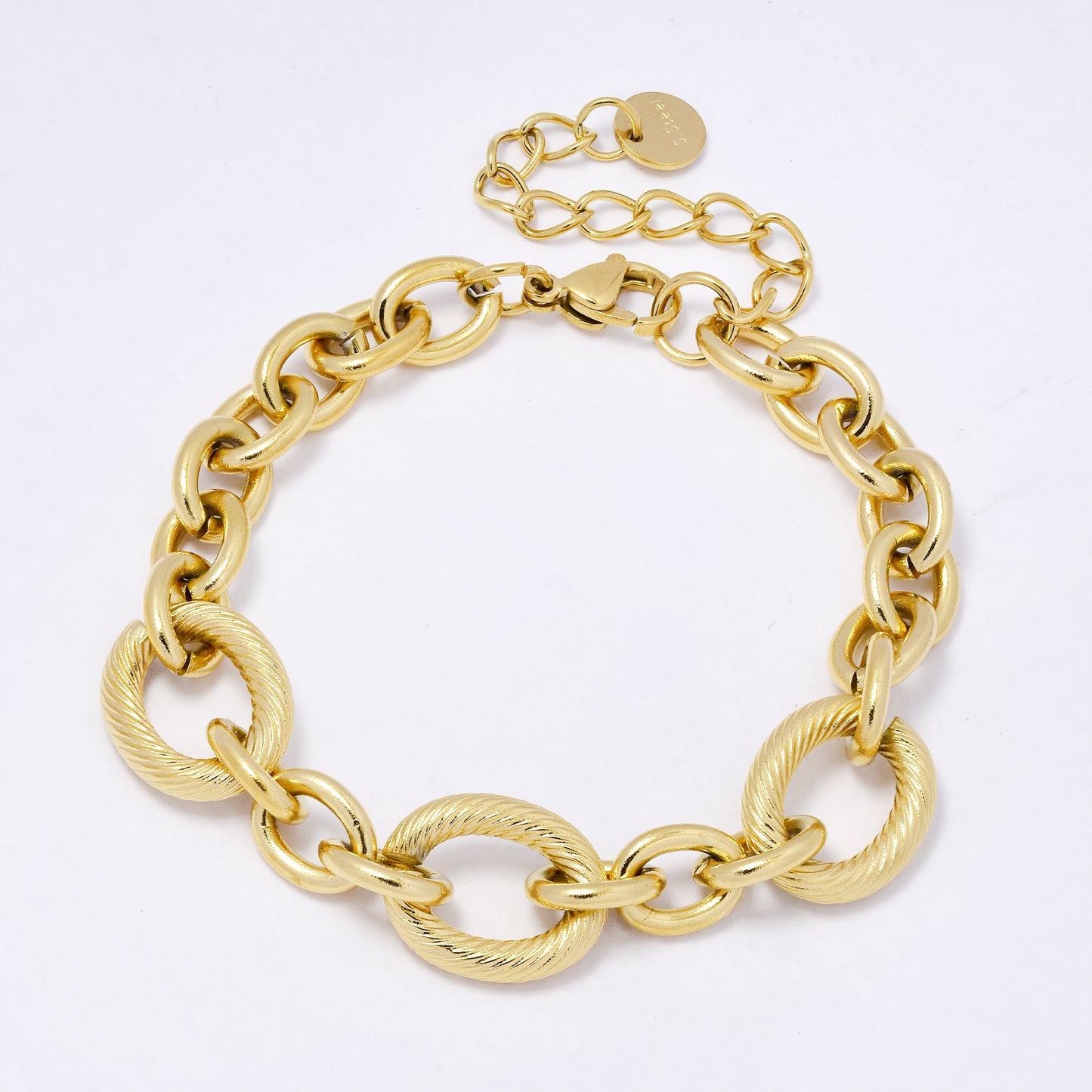 SSYB6982 - Steel 17.8cm + 5mm x 13.5mm chunky anchor link bracelet