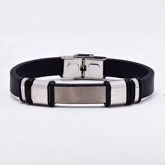 SSYB7128 - Steel 21cm x 10mm rubber ID bracelet