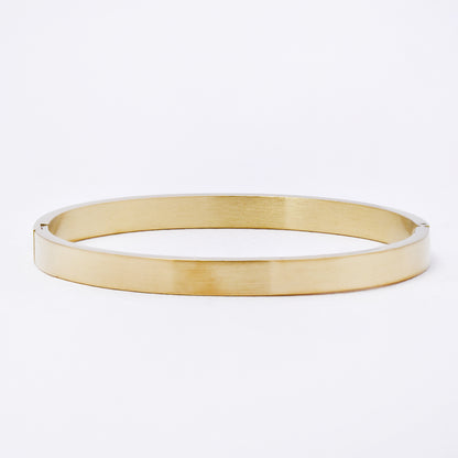SSYB7243 - Steel 61mm x 49mm x 6mm brushed flat hinged bangle