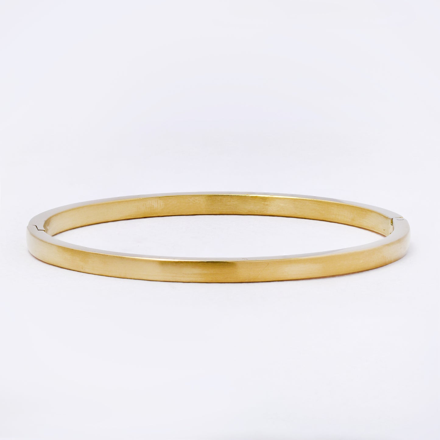 SSYB7247 - Steel 60mm x 50mm x 3.5mm brushed hinged bangle