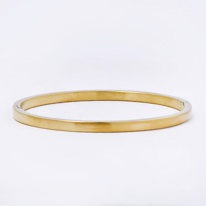 SSYB7247 - Steel 60mm x 50mm x 3.5mm brushed hinged bangle