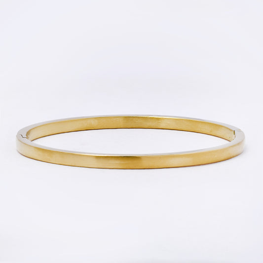 SSYB7247 - Steel 60mm x 50mm x 3.5mm brushed hinged bangle