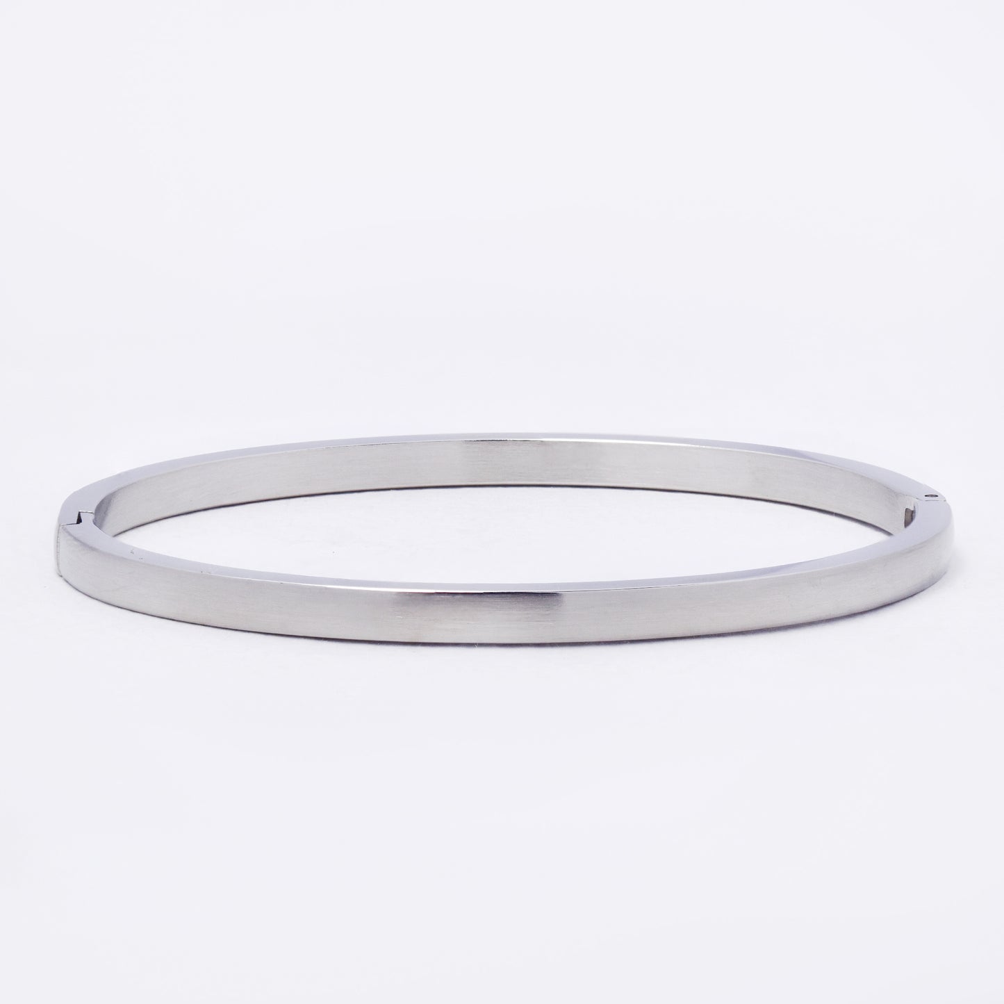 SSYB7247 - Steel 60mm x 50mm x 3.5mm brushed hinged bangle