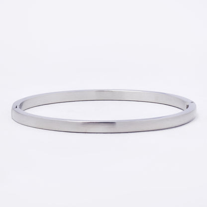 SSYB7247 - Steel 60mm x 50mm x 3.5mm brushed hinged bangle