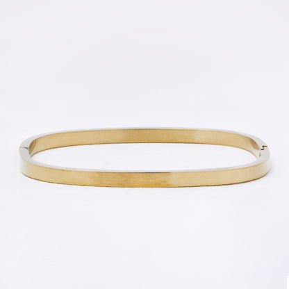 SSYB7248 - Steel 60mm x 50mm x 4mm brushed hinged square bangle