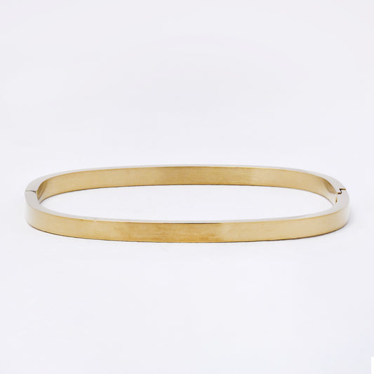 SSYB7248 - Steel 60mm x 50mm x 4mm brushed hinged square bangle